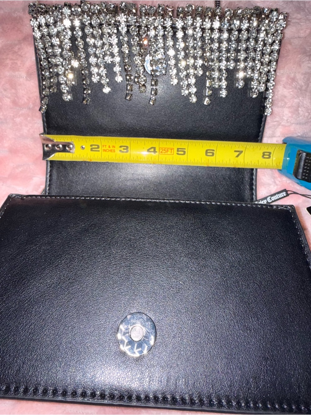 Juicy Couture - UK Edition - Kylie Flap Bag - BLACK - Rhinestone Accent Strings! - Picture 15 of 15